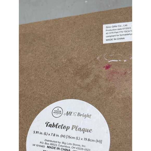 all is bright tabletop wood plaque rectangle reindeer wreath let's get cozy READ - Picture 7 of 8